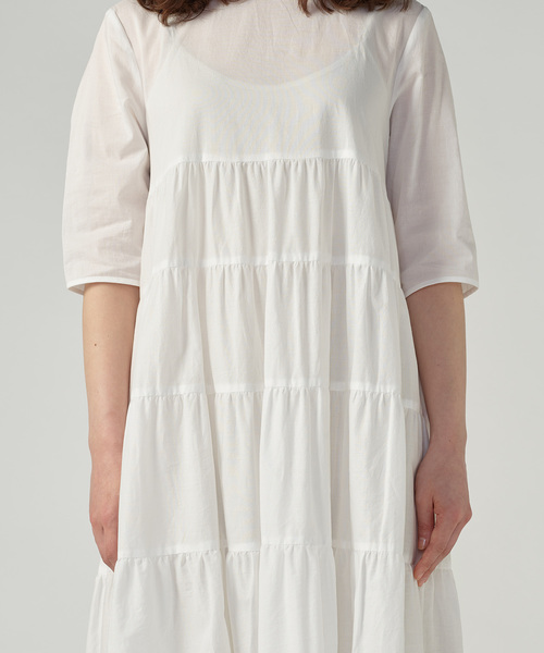 ZOZO（ゾゾ）の「【身長別に選べる】ティアードワンピース/ホワイト[WOMEN]（ワンピース・レディース・ホワイト・マルチサイズ）」の7枚目の写真