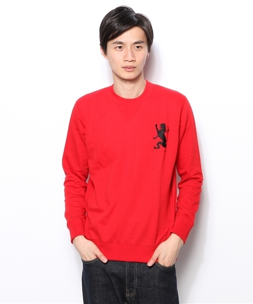 GIORDANO（ジョルダーノ）の「[GIORDANO]ビッグライオン刺繍クルースウェット（スウェット・メンズ・ブラック/グレー/ブルー/レッド・LARGE/SMALL/MEDIUM）」の4枚目の写真