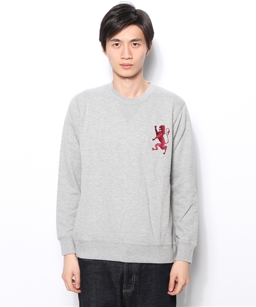 GIORDANO（ジョルダーノ）の「[GIORDANO]ビッグライオン刺繍クルースウェット（スウェット・メンズ・ブラック/グレー/ブルー/レッド・LARGE/SMALL/MEDIUM）」の5枚目の写真