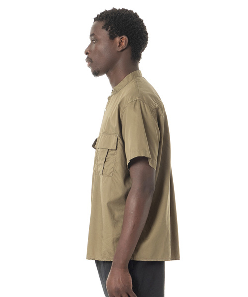 Sandinista(サンディニスタ)の「Military Sateen Band Collar S/S Shirt / バンドカラーミリタリーサテン半袖シャツ(シャツ/ブラウス・メンズ・ネイビー/オリーブ/ブラック・LARGE/SMALL/MEDIUM)」の13枚目の写真