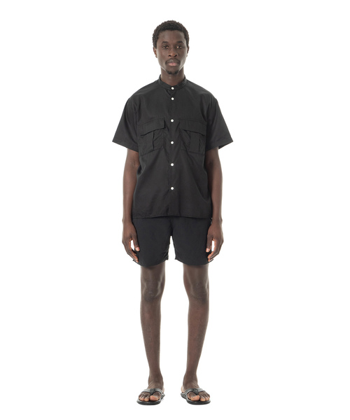 Sandinista(サンディニスタ)の「Military Sateen Band Collar S/S Shirt / バンドカラーミリタリーサテン半袖シャツ(シャツ/ブラウス・メンズ・ネイビー/オリーブ/ブラック・LARGE/SMALL/MEDIUM)」の9枚目の写真