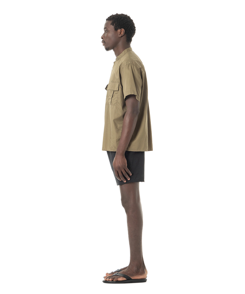 Sandinista(サンディニスタ)の「Military Sateen Band Collar S/S Shirt / バンドカラーミリタリーサテン半袖シャツ(シャツ/ブラウス・メンズ・ネイビー/オリーブ/ブラック・LARGE/SMALL/MEDIUM)」の11枚目の写真