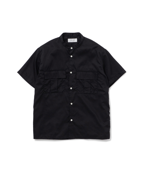 Sandinista(サンディニスタ)の「Military Sateen Band Collar S/S Shirt / バンドカラーミリタリーサテン半袖シャツ(シャツ/ブラウス・メンズ・ネイビー/オリーブ/ブラック・LARGE/SMALL/MEDIUM)」の6枚目の写真