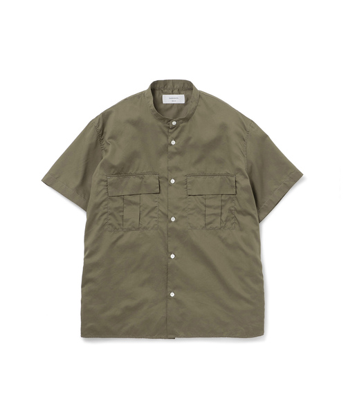 Sandinista(サンディニスタ)の「Military Sateen Band Collar S/S Shirt / バンドカラーミリタリーサテン半袖シャツ(シャツ/ブラウス・メンズ・ネイビー/オリーブ/ブラック・LARGE/SMALL/MEDIUM)」の8枚目の写真