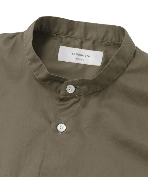 Sandinista(サンディニスタ)の「Military Sateen Band Collar S/S Shirt / バンドカラーミリタリーサテン半袖シャツ(シャツ/ブラウス・メンズ・ネイビー/オリーブ/ブラック・LARGE/SMALL/MEDIUM)」の10枚目の写真