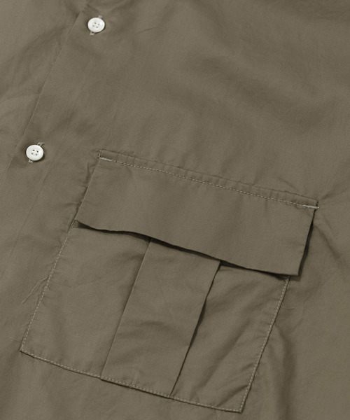 Sandinista(サンディニスタ)の「Military Sateen Band Collar S/S Shirt / バンドカラーミリタリーサテン半袖シャツ(シャツ/ブラウス・メンズ・ネイビー/オリーブ/ブラック・LARGE/SMALL/MEDIUM)」の16枚目の写真