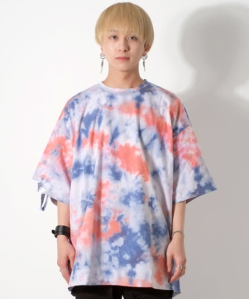 GOSTAR DE FUGA（ゴスタール ジフーガ）の「裾ダメージデザインタイダイ染め半袖Tシャツ/カットソー（Tシャツ/カットソー・メンズ・ブラック/イエロー/レッド・FREE）」の3枚目の写真