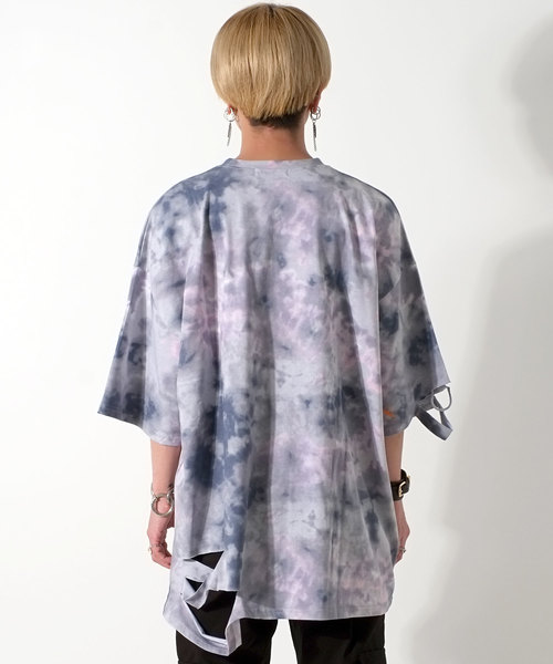 GOSTAR DE FUGA（ゴスタール ジフーガ）の「裾ダメージデザインタイダイ染め半袖Tシャツ/カットソー（Tシャツ/カットソー・メンズ・ブラック/イエロー/レッド・FREE）」の19枚目の写真