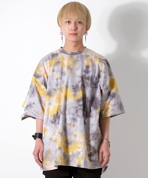 GOSTAR DE FUGA（ゴスタール ジフーガ）の「裾ダメージデザインタイダイ染め半袖Tシャツ/カットソー（Tシャツ/カットソー・メンズ・ブラック/イエロー/レッド・FREE）」の18枚目の写真