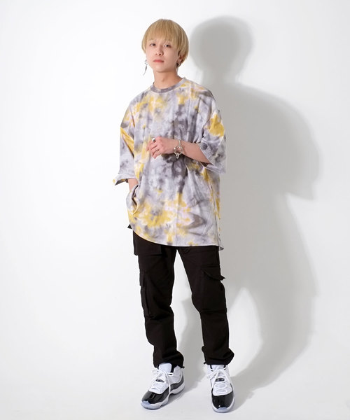 GOSTAR DE FUGA（ゴスタール ジフーガ）の「裾ダメージデザインタイダイ染め半袖Tシャツ/カットソー（Tシャツ/カットソー・メンズ・ブラック/イエロー/レッド・FREE）」の16枚目の写真