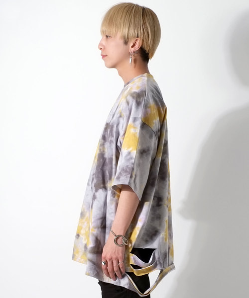 GOSTAR DE FUGA（ゴスタール ジフーガ）の「裾ダメージデザインタイダイ染め半袖Tシャツ/カットソー（Tシャツ/カットソー・メンズ・ブラック/イエロー/レッド・FREE）」の15枚目の写真