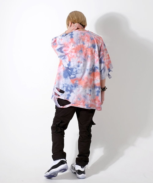 GOSTAR DE FUGA（ゴスタール ジフーガ）の「裾ダメージデザインタイダイ染め半袖Tシャツ/カットソー（Tシャツ/カットソー・メンズ・ブラック/イエロー/レッド・FREE）」の12枚目の写真