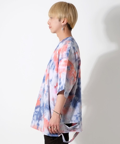 GOSTAR DE FUGA（ゴスタール ジフーガ）の「裾ダメージデザインタイダイ染め半袖Tシャツ/カットソー（Tシャツ/カットソー・メンズ・ブラック/イエロー/レッド・FREE）」の10枚目の写真