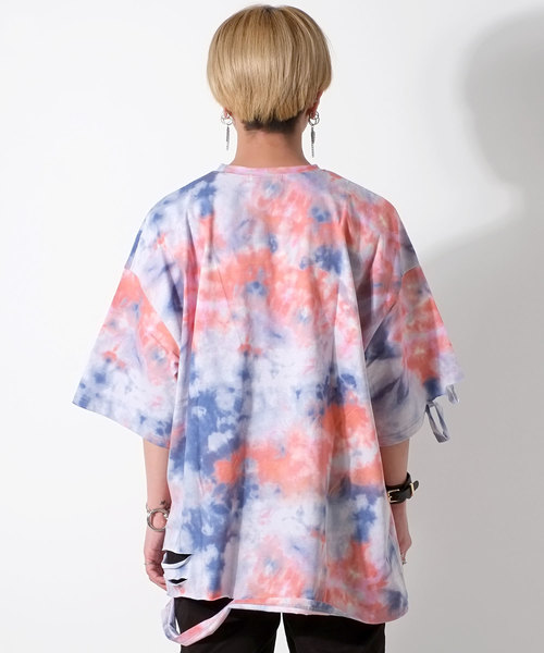 GOSTAR DE FUGA（ゴスタール ジフーガ）の「裾ダメージデザインタイダイ染め半袖Tシャツ/カットソー（Tシャツ/カットソー・メンズ・ブラック/イエロー/レッド・FREE）」の9枚目の写真