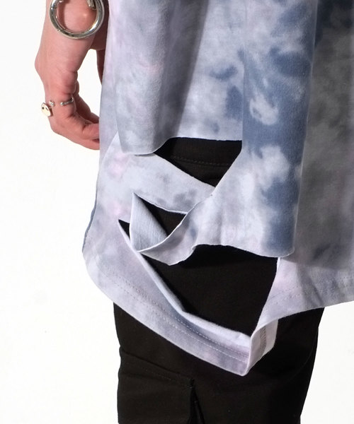 GOSTAR DE FUGA（ゴスタール ジフーガ）の「裾ダメージデザインタイダイ染め半袖Tシャツ/カットソー（Tシャツ/カットソー・メンズ・ブラック/イエロー/レッド・FREE）」の6枚目の写真