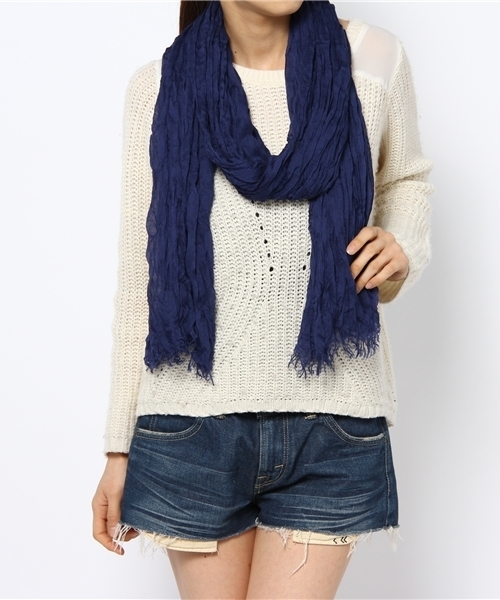 CIAOPANIC（チャオパニック）の「【Ciaopanic】　MOCストール（ストール/ショール・レディース・グリーン/ブルー/ベージュ/プラム/イエロー/グレー・FREE）」の9枚目の写真