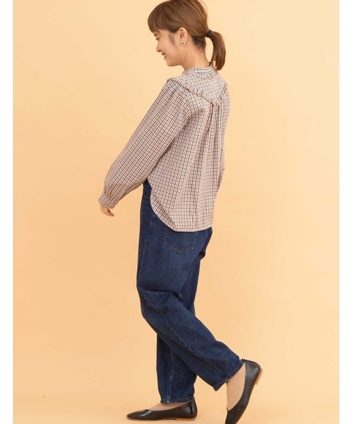 POU DOU DOU（プードゥドゥ）の「フリルヨークブラウス（シャツ/ブラウス・レディース・ネイビー/ブラウン/オフホワイト・3）」の18枚目の写真