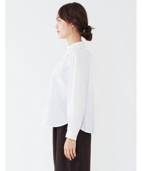 POU DOU DOU（プードゥドゥ）の「フリルヨークブラウス（シャツ/ブラウス・レディース・ネイビー/ブラウン/オフホワイト・3）」の22枚目の写真