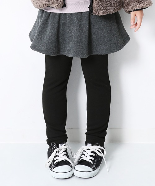devirock(デビロック)の「裏シャギースカッツ(スカート・キッズ・ブラック/ヘザーチャコール/ネイビー/グリーン系その他/カーキ/ラベンダー/ワイン/レッド系その他/ピンク系その他/スモークピンク/モカ/キャメル/マスタード・80cm/90cm/95cm/150cm/140cm/100cm/130cm/110cm/120cm/160cm)」の3枚目の写真