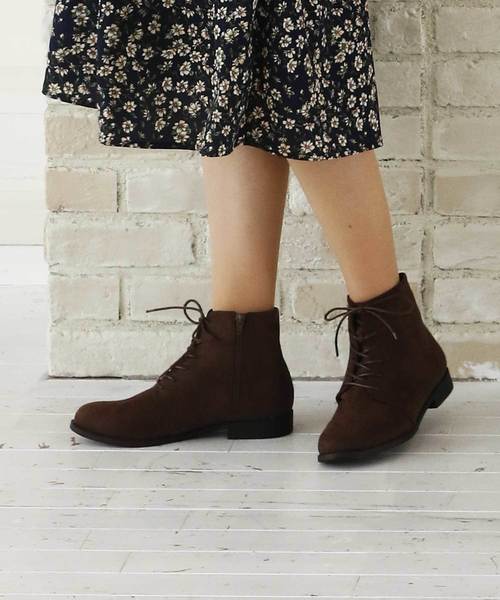 VIVIAN(ヴィヴィアン)の「軽量ソール&ローヒールレースアップショートブーツ(ブーツ・レディース・マルーン/ブラック系その他2/ブルー系その他6/グレー系その他3/ブラウン系その他6/ブラウン系その他5/ブラック系その他3・S/M/L/LL)」の6枚目の写真