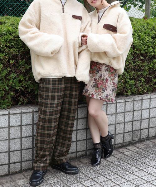 もこブルゾン LOWRYS FARM ブルゾン アウター レザードロストZIPブルゾン