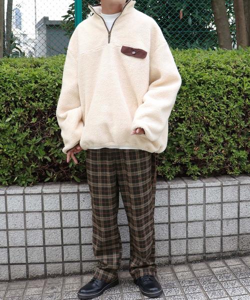 PairPair（ペアペア）の「ボアジップもこもこプルオーバー(男女兼用アイテム)（ブルゾン・レディース・モカ/ライトベージュ・M/L）」の16枚目の写真