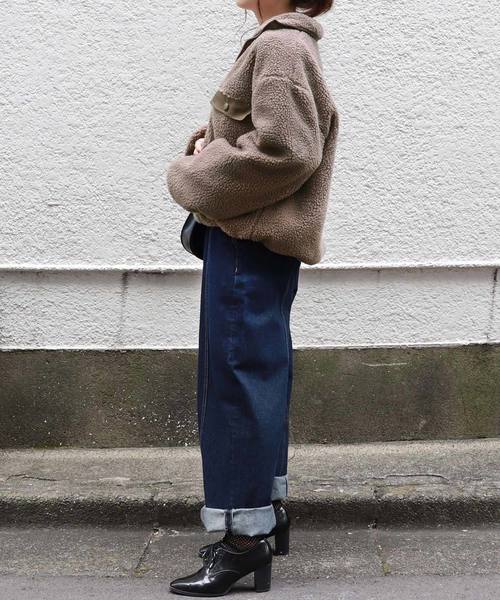 PairPair（ペアペア）の「ボアジップもこもこプルオーバー(男女兼用アイテム)（ブルゾン・レディース・モカ/ライトベージュ・M/L）」の7枚目の写真