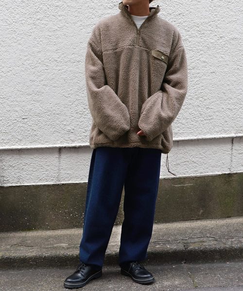 PairPair（ペアペア）の「ボアジップもこもこプルオーバー(男女兼用アイテム)（ブルゾン・レディース・モカ/ライトベージュ・M/L）」の17枚目の写真