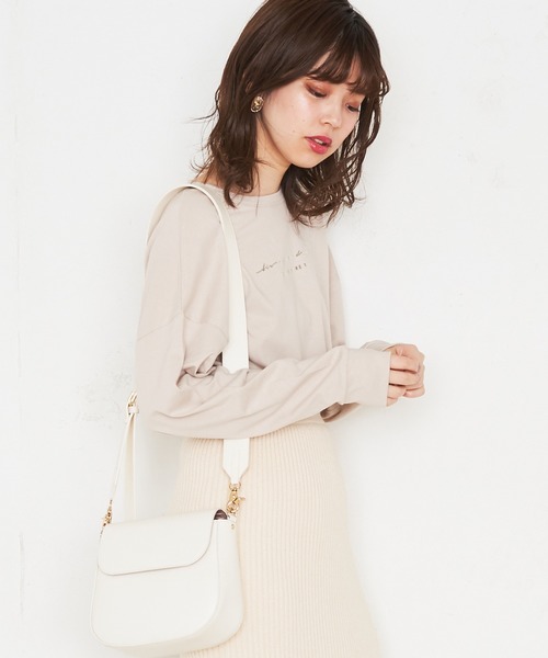 natural couture(ナチュラルクチュール)の「ロゴロンT(Tシャツ/カットソー・レディース・モカ/ミント/シルバー/ゴールド・FREE)」の1枚目の写真