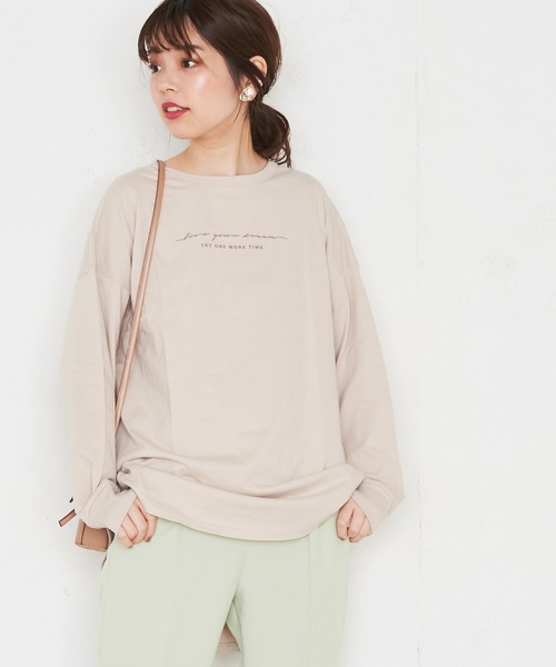 natural couture(ナチュラルクチュール)の「ロゴロンT(Tシャツ/カットソー・レディース・モカ/ミント/シルバー/ゴールド・FREE)」の8枚目の写真