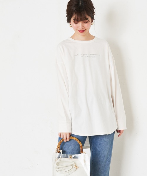 natural couture(ナチュラルクチュール)の「ロゴロンT(Tシャツ/カットソー・レディース・モカ/ミント/シルバー/ゴールド・FREE)」の6枚目の写真
