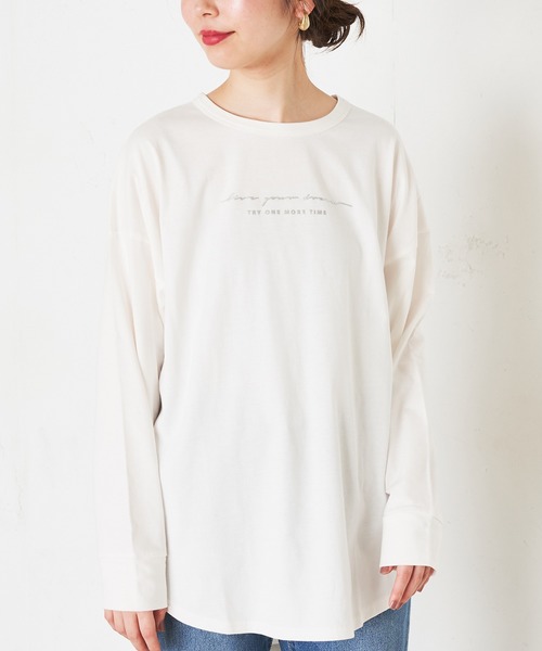 natural couture(ナチュラルクチュール)の「ロゴロンT(Tシャツ/カットソー・レディース・モカ/ミント/シルバー/ゴールド・FREE)」の20枚目の写真
