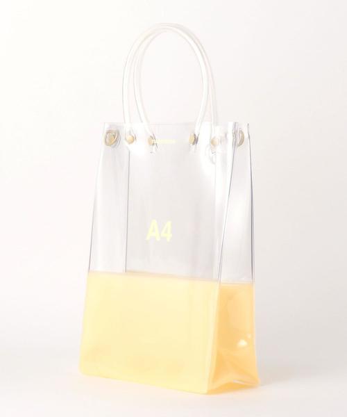 NaNa-NaNa（ナナナナ）の「＜nana-nana＞A4 クリア×カラーショルダーバッグ -2WAY- Ψ（ショルダーバッグ・レディース・ナチュラル/ブラック・FREE）」の12枚目の写真