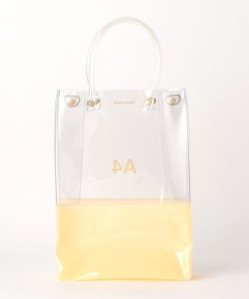 NaNa-NaNa（ナナナナ）の「＜nana-nana＞A4 クリア×カラーショルダーバッグ -2WAY- Ψ（ショルダーバッグ・レディース・ナチュラル/ブラック・FREE）」の13枚目の写真