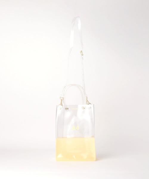 NaNa-NaNa（ナナナナ）の「＜nana-nana＞A4 クリア×カラーショルダーバッグ -2WAY- Ψ（ショルダーバッグ・レディース・ナチュラル/ブラック・FREE）」の14枚目の写真