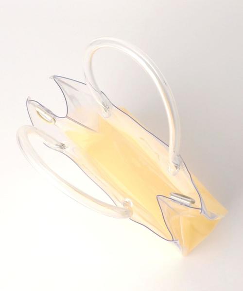 NaNa-NaNa（ナナナナ）の「＜nana-nana＞A4 クリア×カラーショルダーバッグ -2WAY- Ψ（ショルダーバッグ・レディース・ナチュラル/ブラック・FREE）」の6枚目の写真