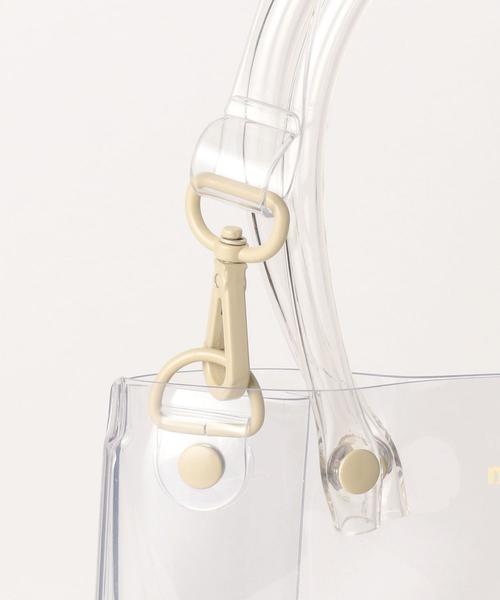 NaNa-NaNa（ナナナナ）の「＜nana-nana＞A4 クリア×カラーショルダーバッグ -2WAY- Ψ（ショルダーバッグ・レディース・ナチュラル/ブラック・FREE）」の8枚目の写真