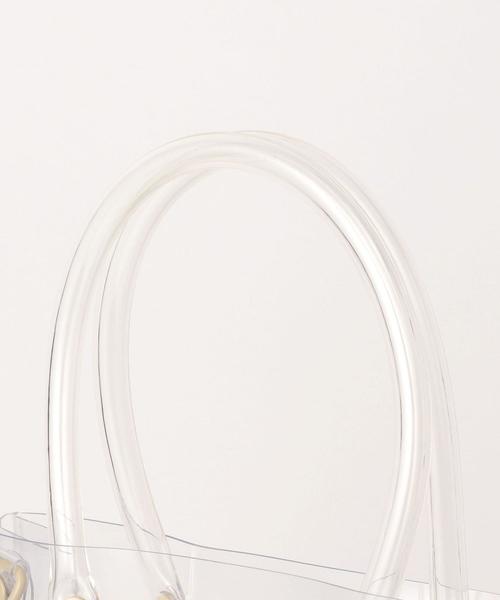 NaNa-NaNa（ナナナナ）の「＜nana-nana＞A4 クリア×カラーショルダーバッグ -2WAY- Ψ（ショルダーバッグ・レディース・ナチュラル/ブラック・FREE）」の9枚目の写真