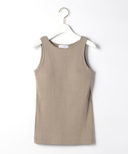 green label relaxing(グリーンレーベルリラクシング)の「FM プリーツ テレコ カップ タンクトップ(タンクトップ・レディース・オフホワイト/ブラウン/オレンジ/ブラック・FREE)」の4枚目の写真