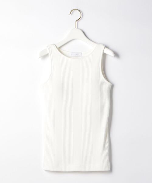 green label relaxing(グリーンレーベルリラクシング)の「FM プリーツ テレコ カップ タンクトップ(タンクトップ・レディース・オフホワイト/ブラウン/オレンジ/ブラック・FREE)」の2枚目の写真