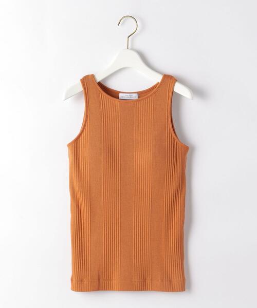 green label relaxing(グリーンレーベルリラクシング)の「FM プリーツ テレコ カップ タンクトップ(タンクトップ・レディース・オフホワイト/ブラウン/オレンジ/ブラック・FREE)」の1枚目の写真