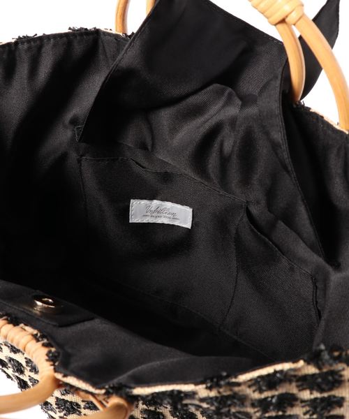 natural couture（ナチュラルクチュール）の「ラタンハンドルアソートトート（トートバッグ・レディース・ホワイト/ブラック・FREE）」の6枚目の写真