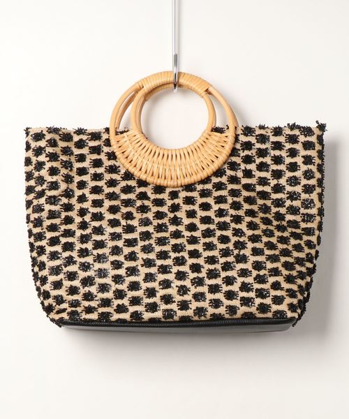 natural couture（ナチュラルクチュール）の「ラタンハンドルアソートトート（トートバッグ・レディース・ホワイト/ブラック・FREE）」の9枚目の写真