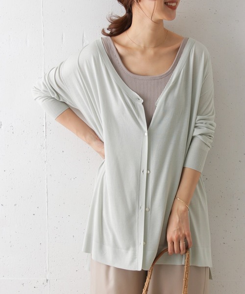 URBAN RESEARCH DOORS（アーバンリサーチドアーズ）の「レーヨンドレープロングカーデ（ニット/セーター・レディース・ライトブルー/ブラック/ベージュ・ONE）」の22枚目の写真