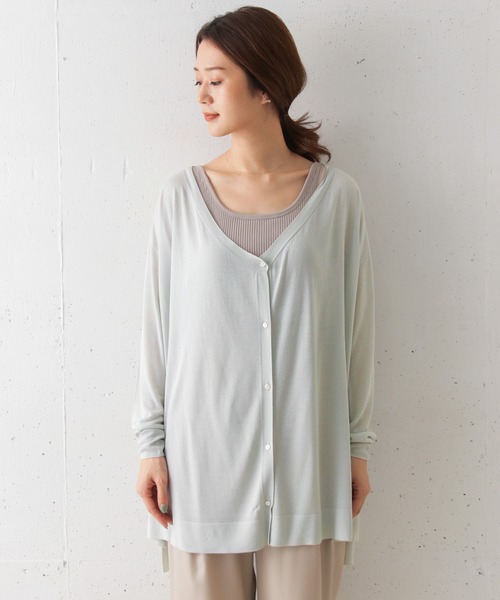 URBAN RESEARCH DOORS（アーバンリサーチドアーズ）の「レーヨンドレープロングカーデ（ニット/セーター・レディース・ライトブルー/ブラック/ベージュ・ONE）」の17枚目の写真