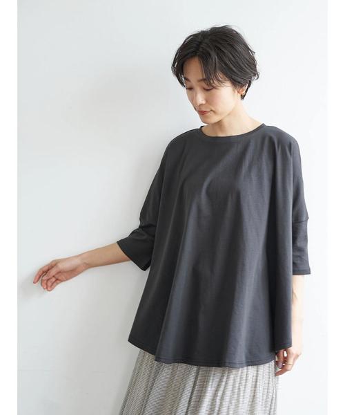 AMERICAN HOLIC(アメリカンホリック)の「ラウンドヘム5分袖カットプルオーバー *〇(Tシャツ/カットソー・レディース・ブラック/ベージュ/オフホワイト/カーキ・FREE)」の5枚目の写真