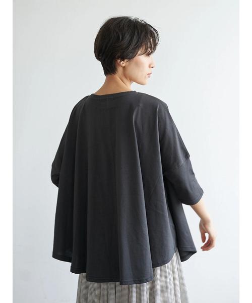 AMERICAN HOLIC(アメリカンホリック)の「ラウンドヘム5分袖カットプルオーバー *〇(Tシャツ/カットソー・レディース・ブラック/ベージュ/オフホワイト/カーキ・FREE)」の9枚目の写真