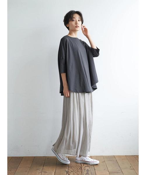 AMERICAN HOLIC(アメリカンホリック)の「ラウンドヘム5分袖カットプルオーバー *〇(Tシャツ/カットソー・レディース・ブラック/ベージュ/オフホワイト/カーキ・FREE)」の10枚目の写真