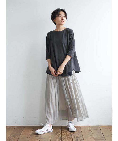 AMERICAN HOLIC(アメリカンホリック)の「ラウンドヘム5分袖カットプルオーバー *〇(Tシャツ/カットソー・レディース・ブラック/ベージュ/オフホワイト/カーキ・FREE)」の11枚目の写真