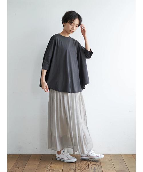 AMERICAN HOLIC(アメリカンホリック)の「ラウンドヘム5分袖カットプルオーバー *〇(Tシャツ/カットソー・レディース・ブラック/ベージュ/オフホワイト/カーキ・FREE)」の12枚目の写真